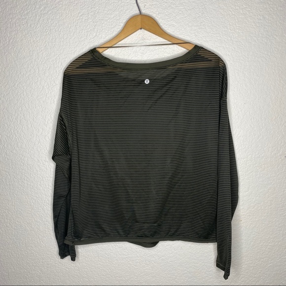 Lululemon Lean In Long Sleeve Top Dark Olive 12 - Picture 5 of 8